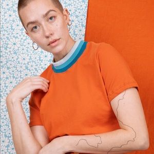 Big Bud Press Knitted Mock Neck Tee in Ocean Breeze